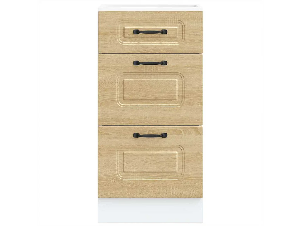 Meuble bas de cuisine « Kalmar » Bois d'ingénierie blanc brillant