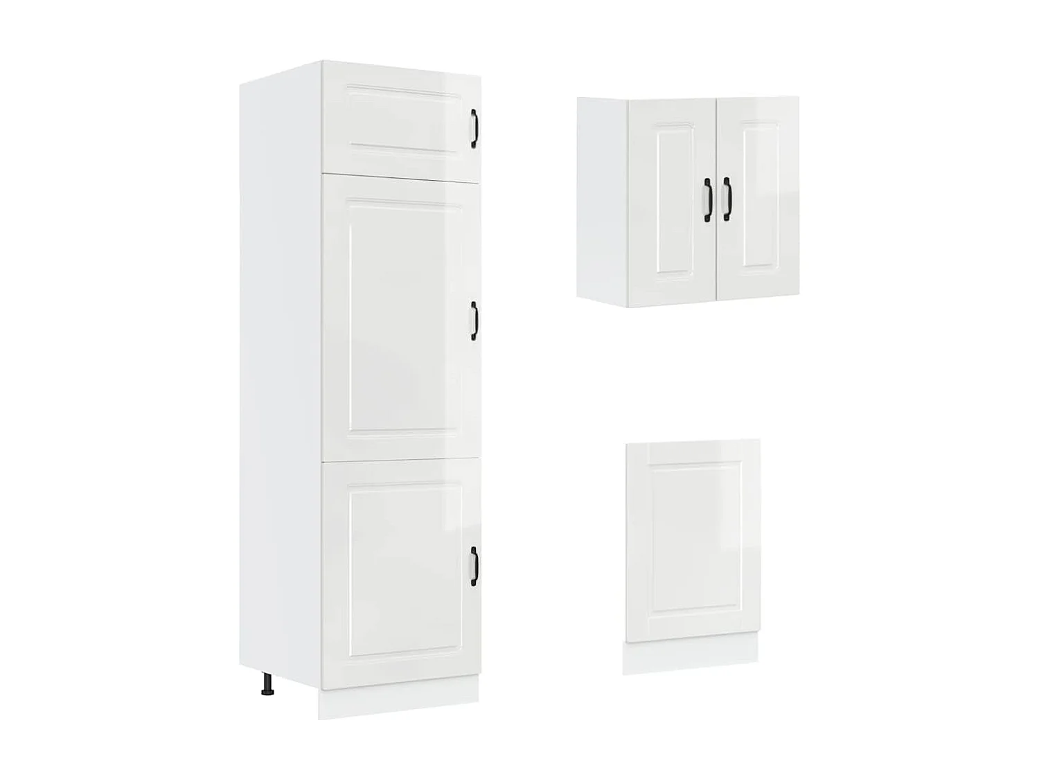 8-tlg. Küchenschrank-Set Porto Hochglanz-Weiß Holzwerkstoff