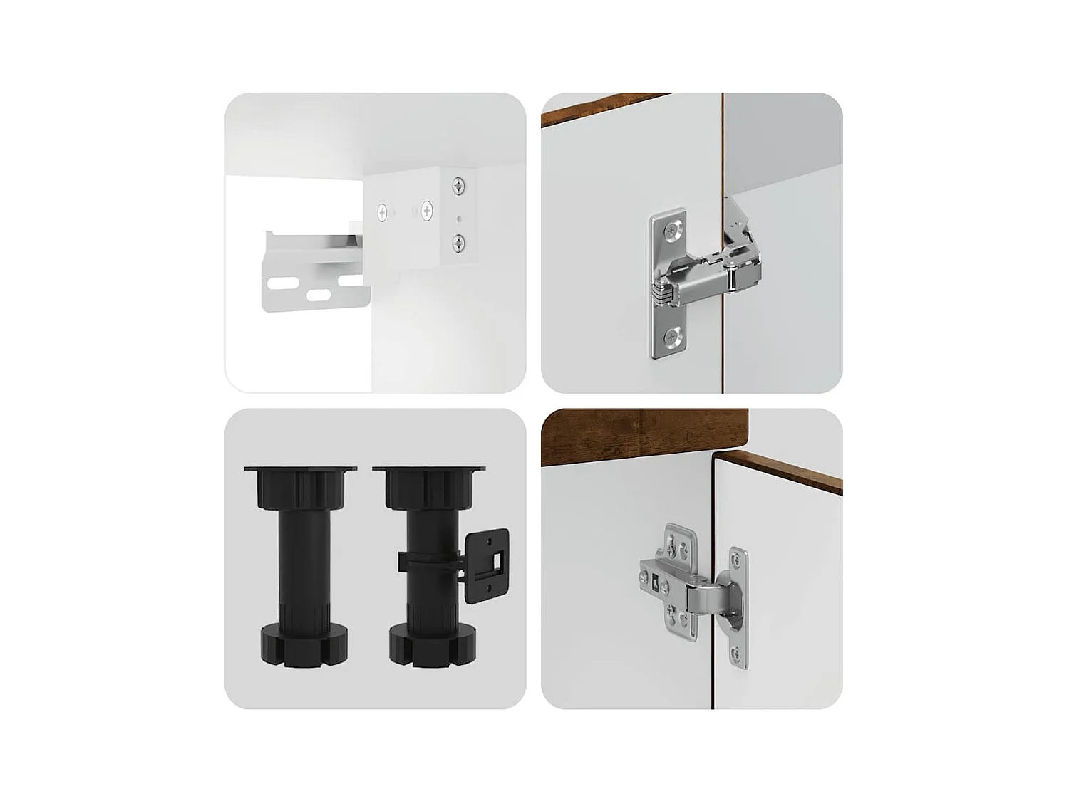 4-delige Keukenkastenset Porto bewerkt hout gerookt eiken