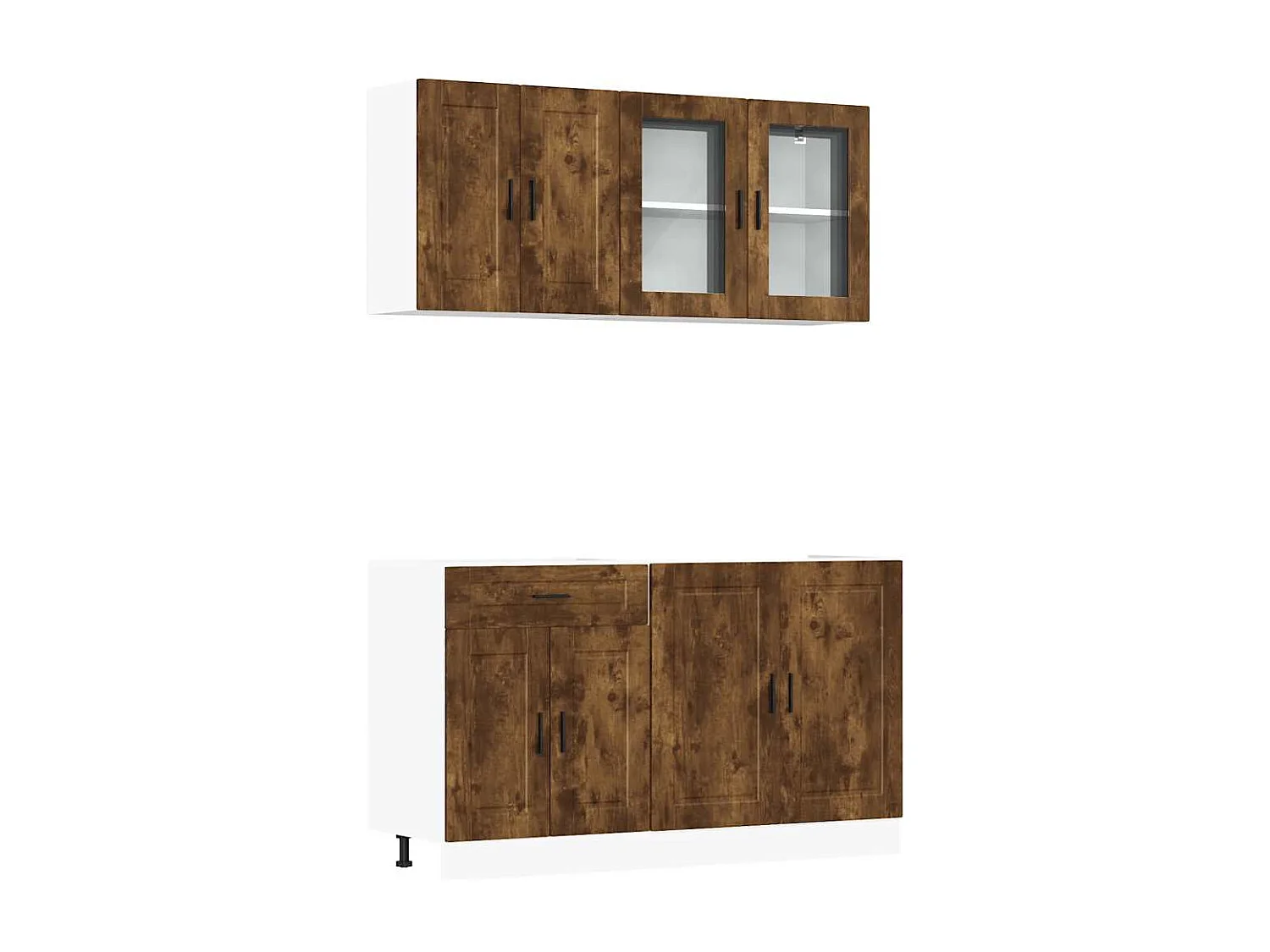 Ensemble de 4 meubles de cuisine en chêne fumé "Porto"