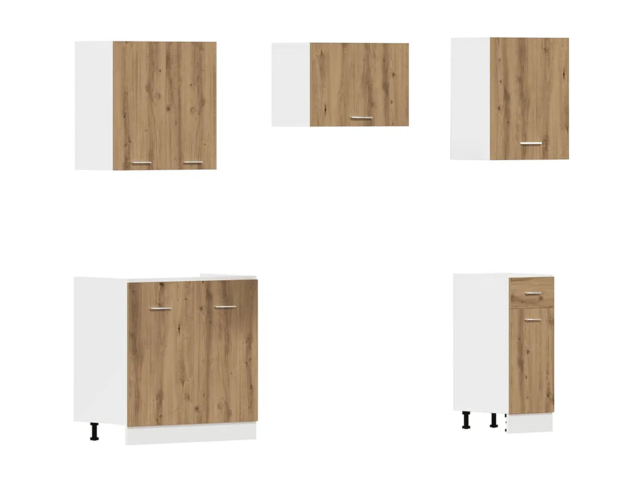 11 pcs armário cozinha conj. deriv. madeira Lyon carvalho artisiano