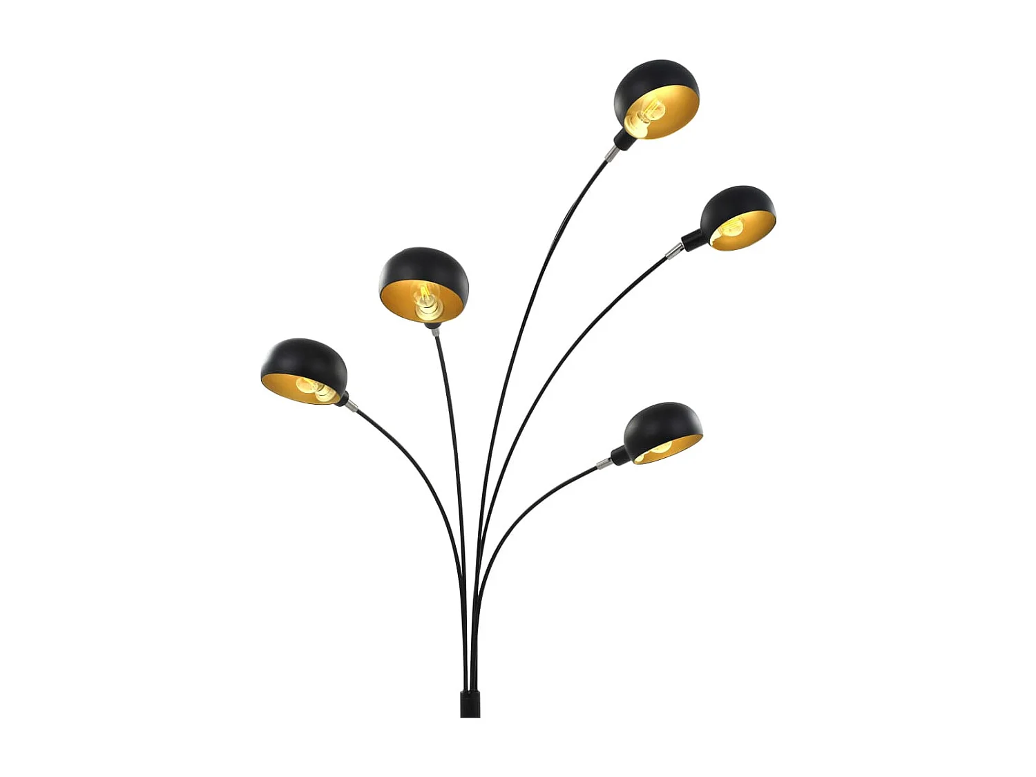 Lampadaire 200 cm 5 x E14 Noir et doré