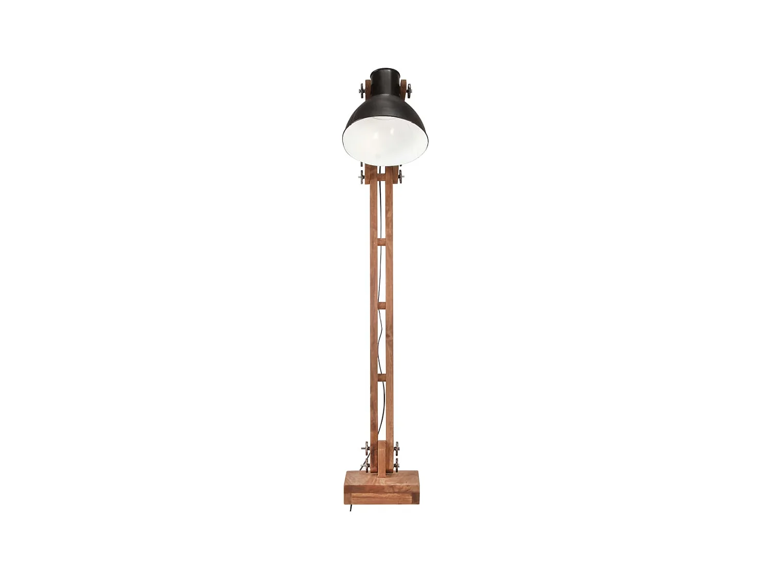 Lampadaire Noir Bois de manguier massif E27