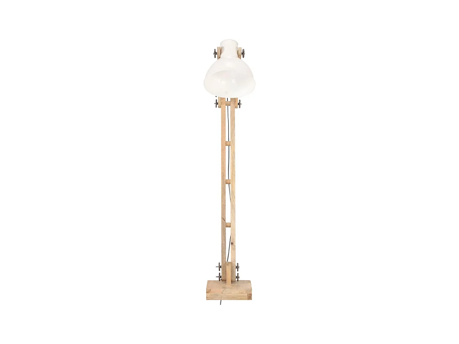 Lampadaire Blanc Bois de manguier massif E27