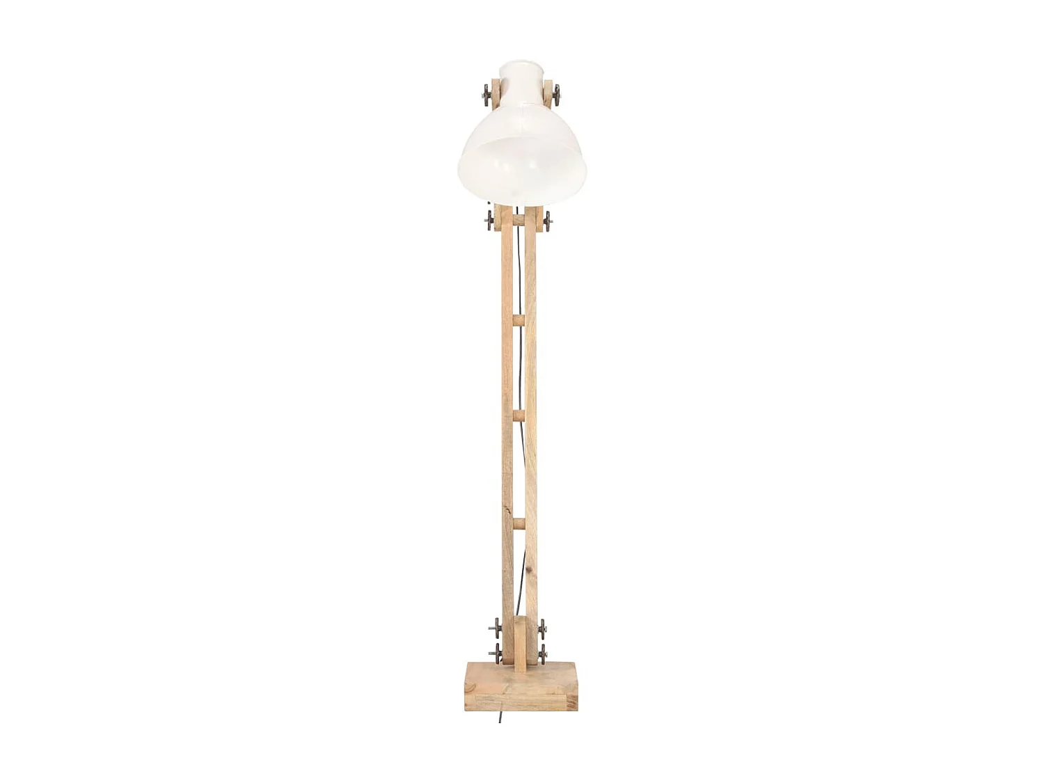 Lampadaire Blanc Bois de manguier massif E27