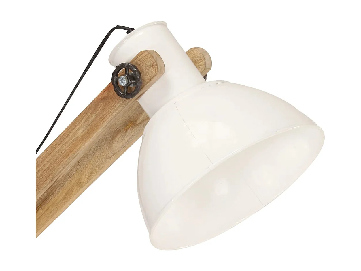 Lampadaire Blanc Bois de manguier massif E27