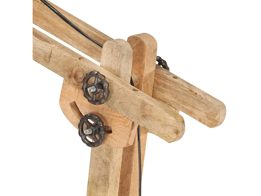 Lampadaire Blanc Bois de manguier massif E27