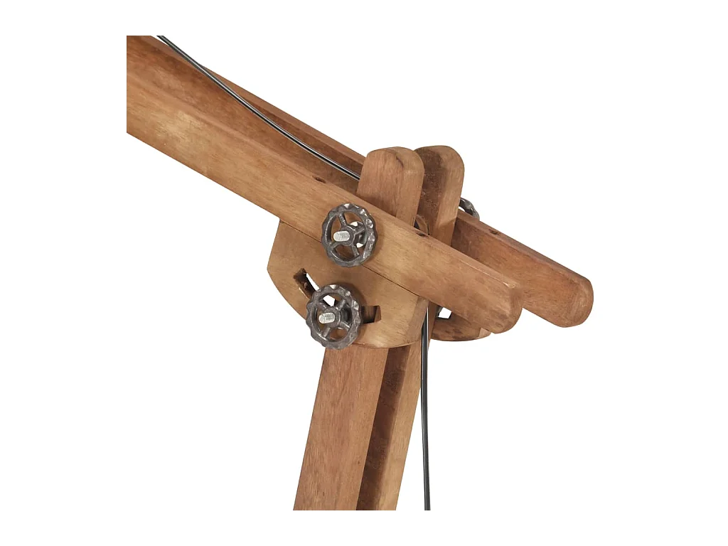 Lampadaire Argenté Bois de manguier massif E27