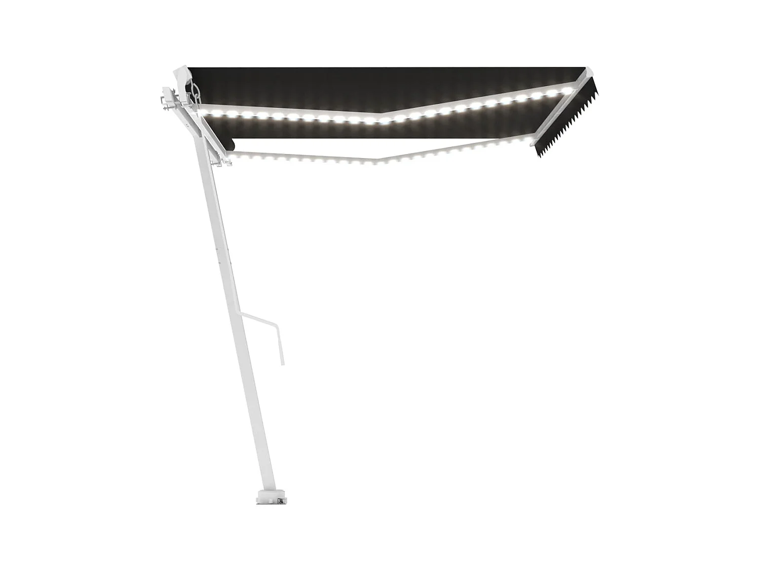 Toldo retráctil manual con LED gris antracita 450x300 cm