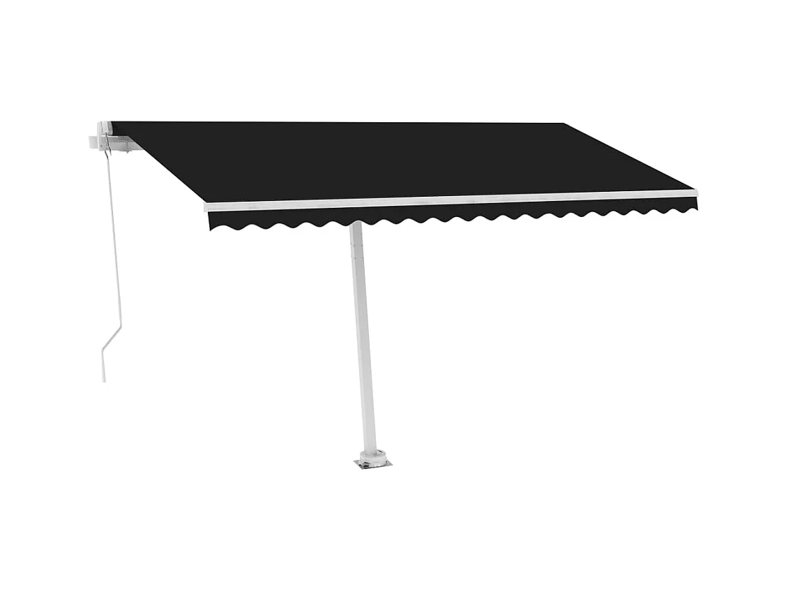 Toldo retráctil manual con LED gris antracita 450x300 cm
