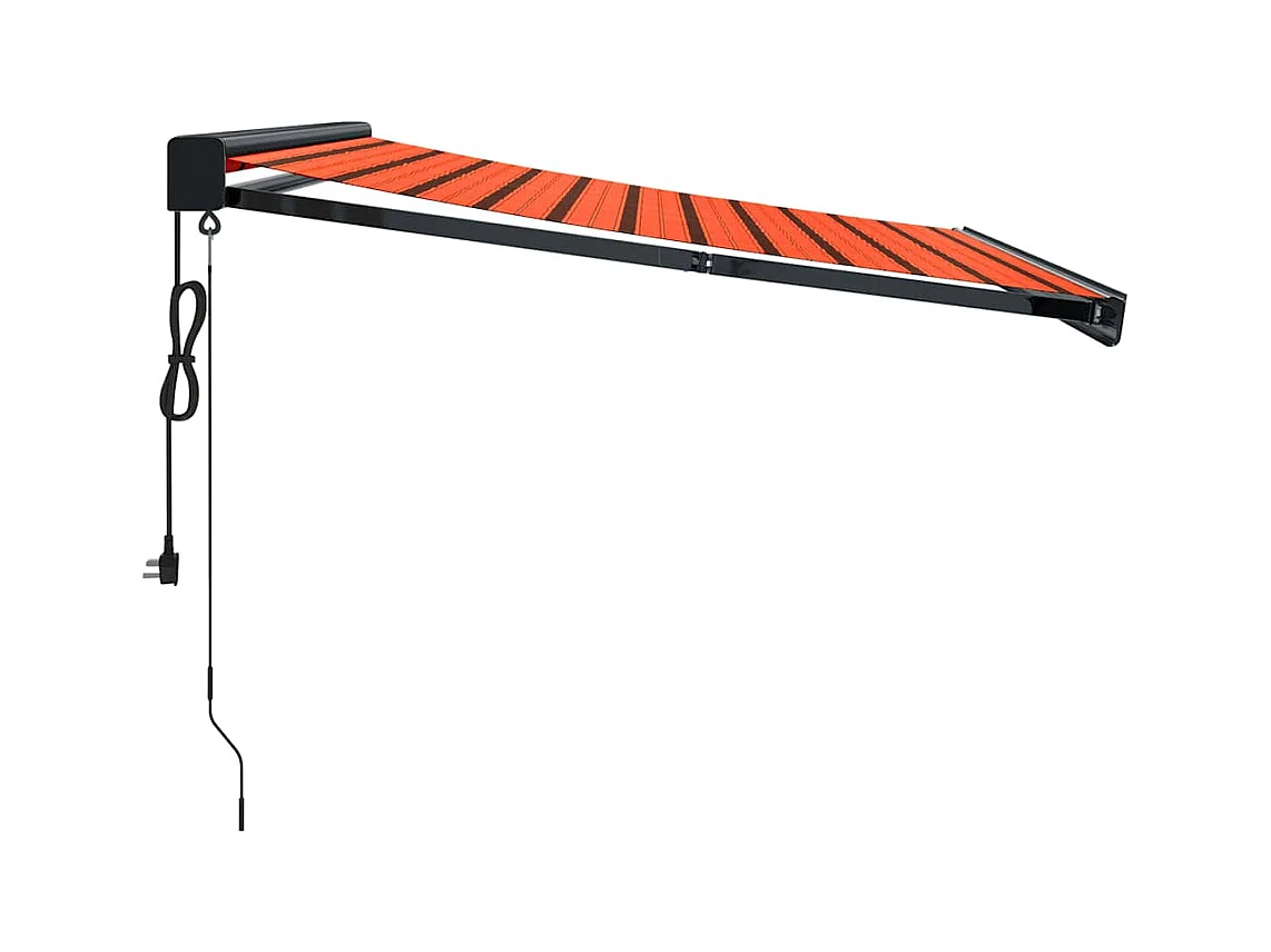 Toldo retráctil aluminio y tela naranja y marrón 3x25 m