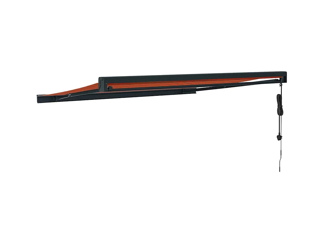 Toldo retráctil aluminio y tela naranja y marrón 3x25 m