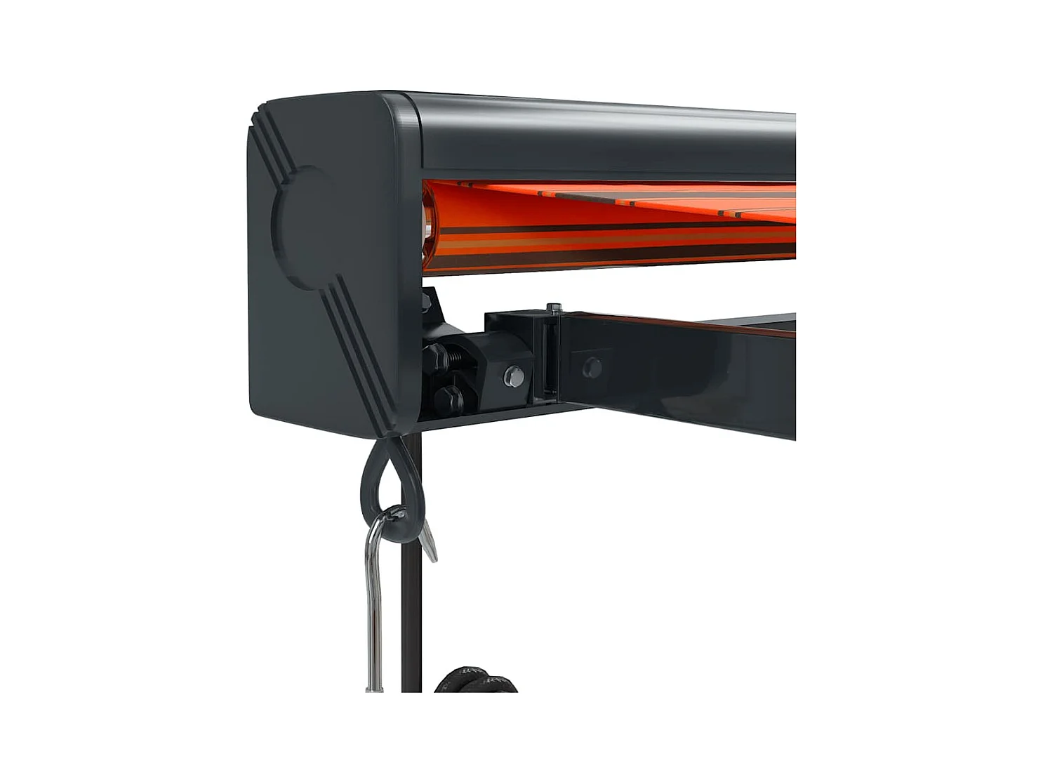 Toldo retráctil aluminio y tela naranja y marrón 3x25 m