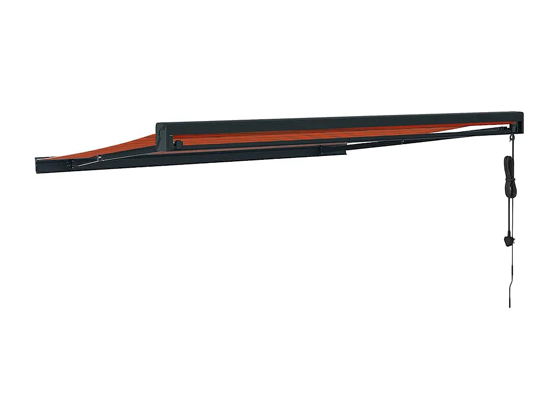 Markise Einziehbar Orange und Braun 3x25 m Stoff und Aluminium