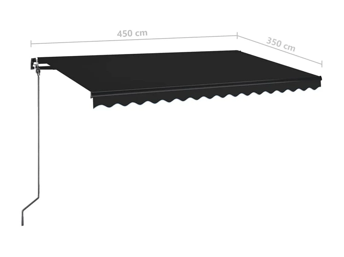 Toldo Retrátil Manual de 450x350 cm em Antracite para Ambientes Externos