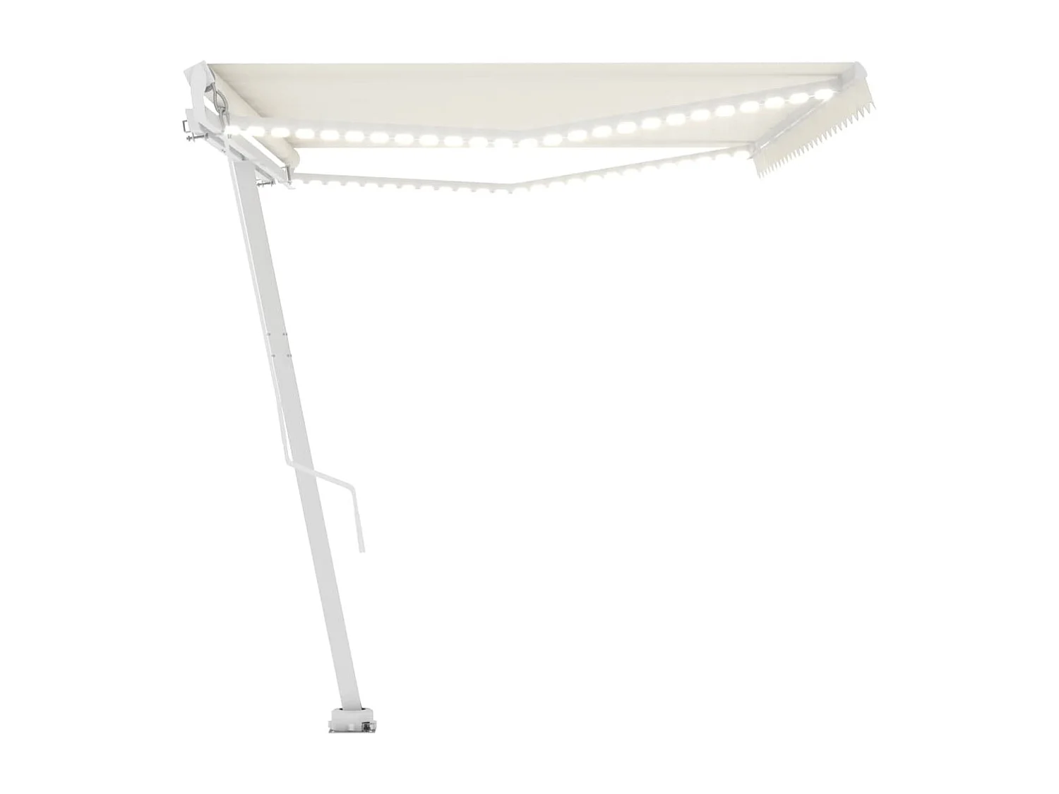 Markise Manuell Einziehbar mit LED 500x300 cm Creme