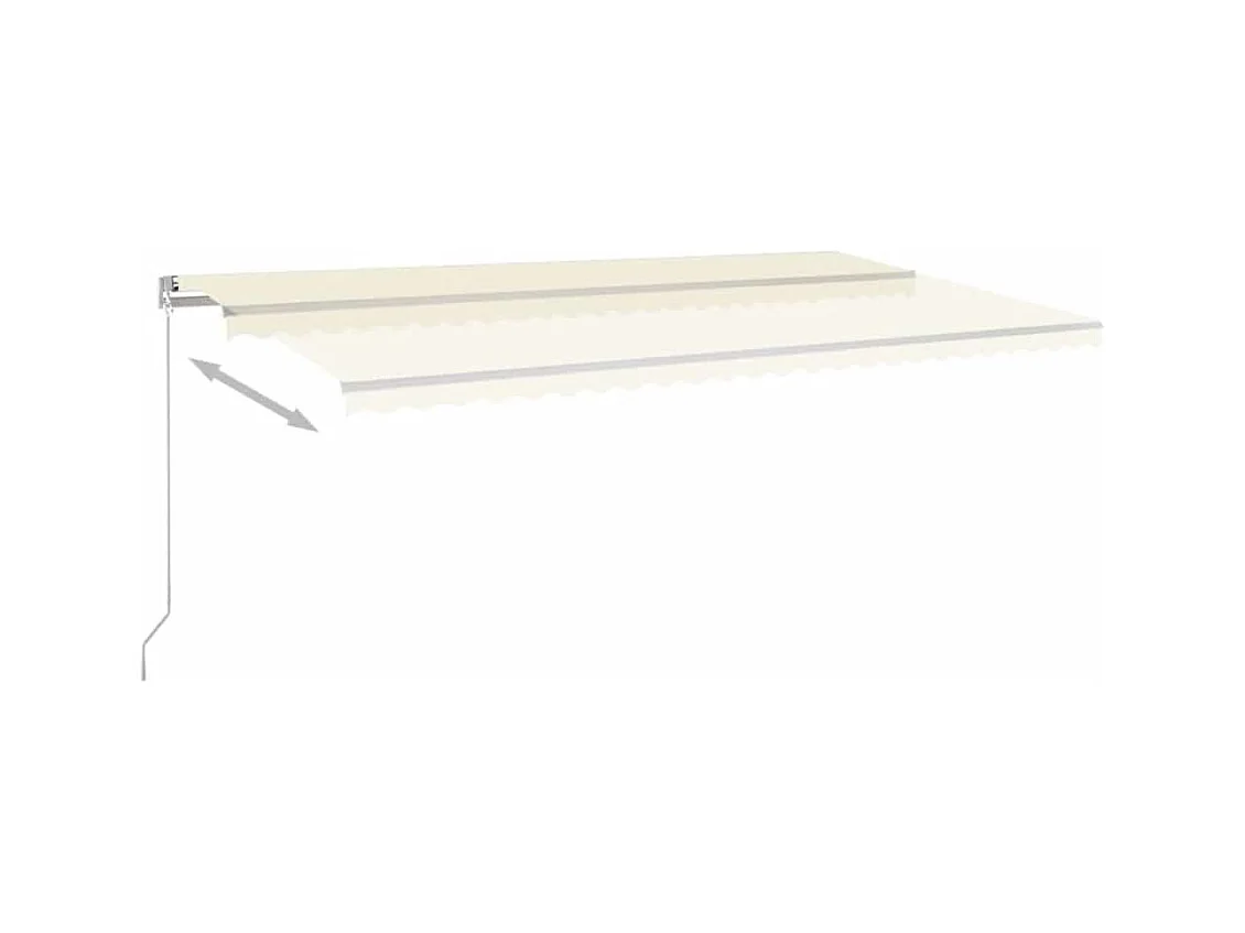 Markise Manuell Einziehbar mit LED 600x300 cm Creme