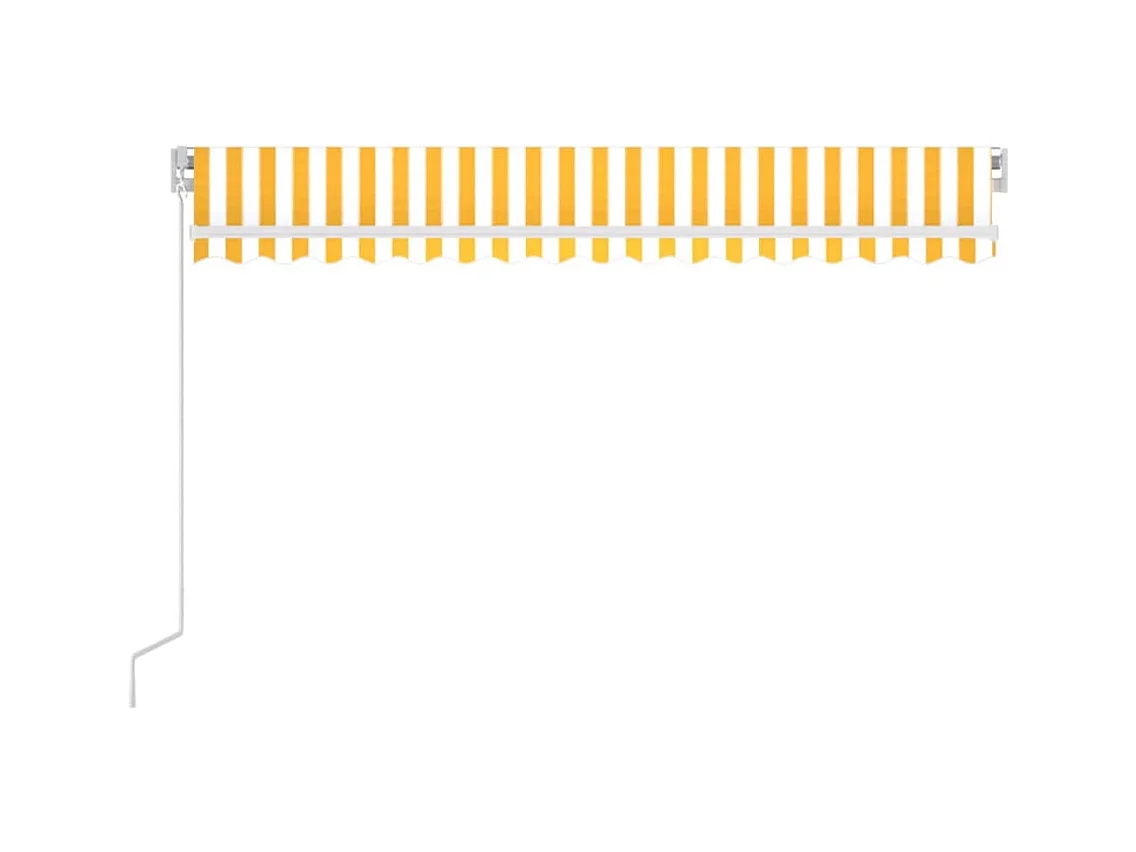 Toldo retráctil manual con LED amarillo y blanco 450x300 cm