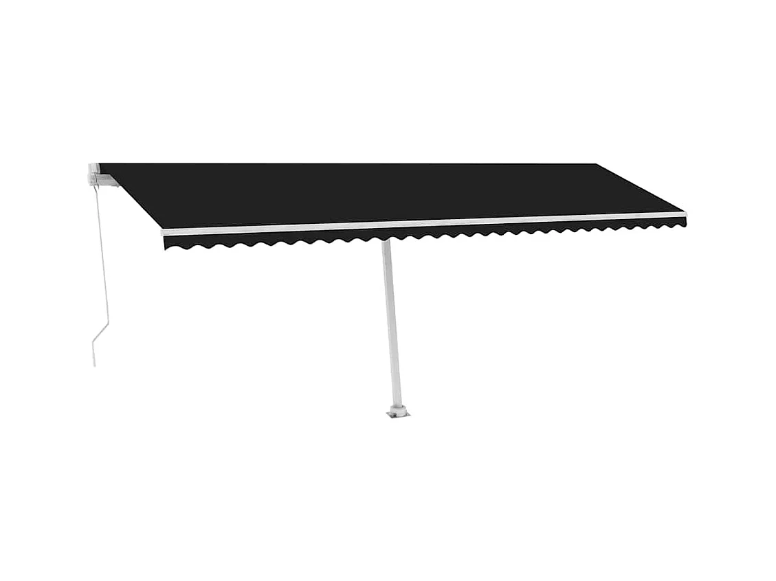 Markise Manuell Einziehbar mit LED 600x300 cm Anthrazit