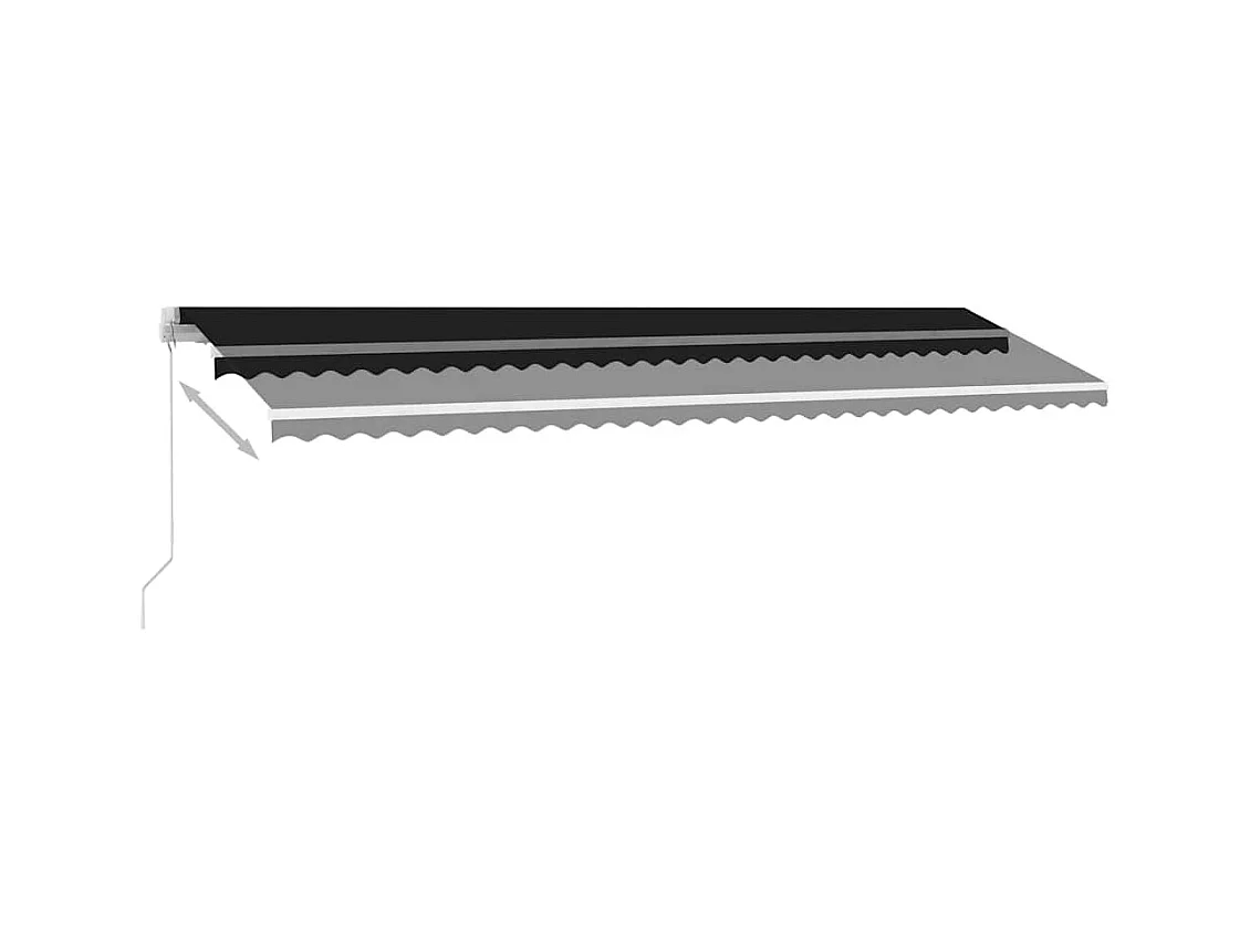 Markise Manuell Einziehbar mit LED 600x300 cm Anthrazit