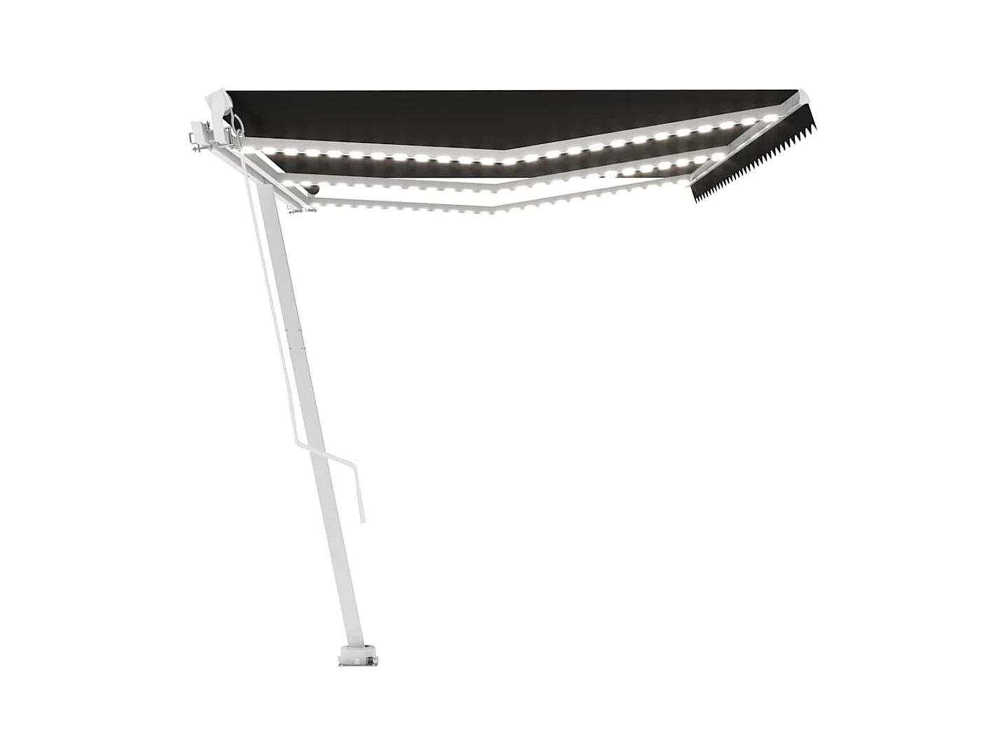 Markise Manuell Einziehbar mit LED 600x300 cm Anthrazit