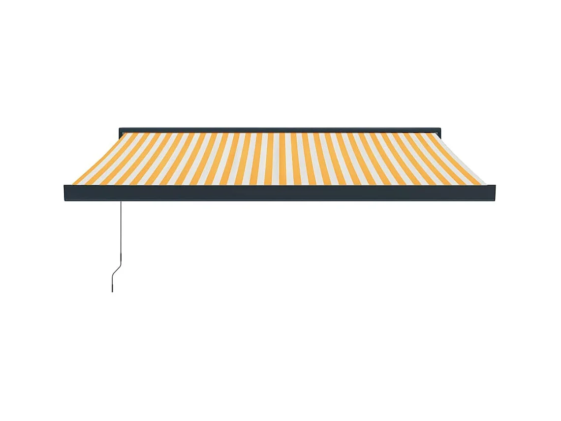 Toldo retráctil aluminio y tela blanco y amarillo 3x25 m