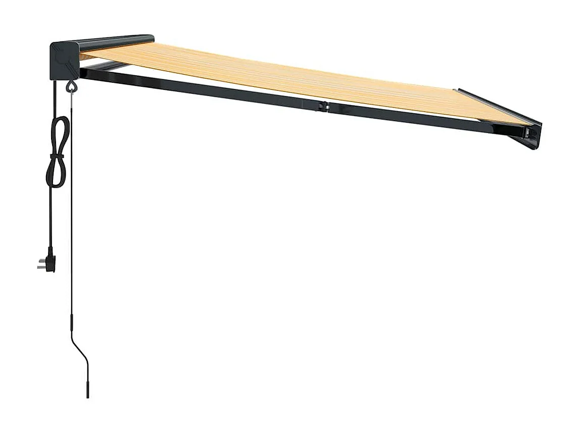 Toldo Retrátil Amarelo e Branco 3x2,5m em Alumínio e Tecido Resistente