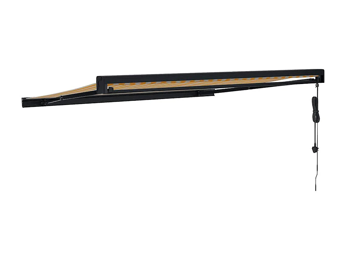 Toldo Retrátil Amarelo e Branco 3x2,5m em Alumínio e Tecido Resistente