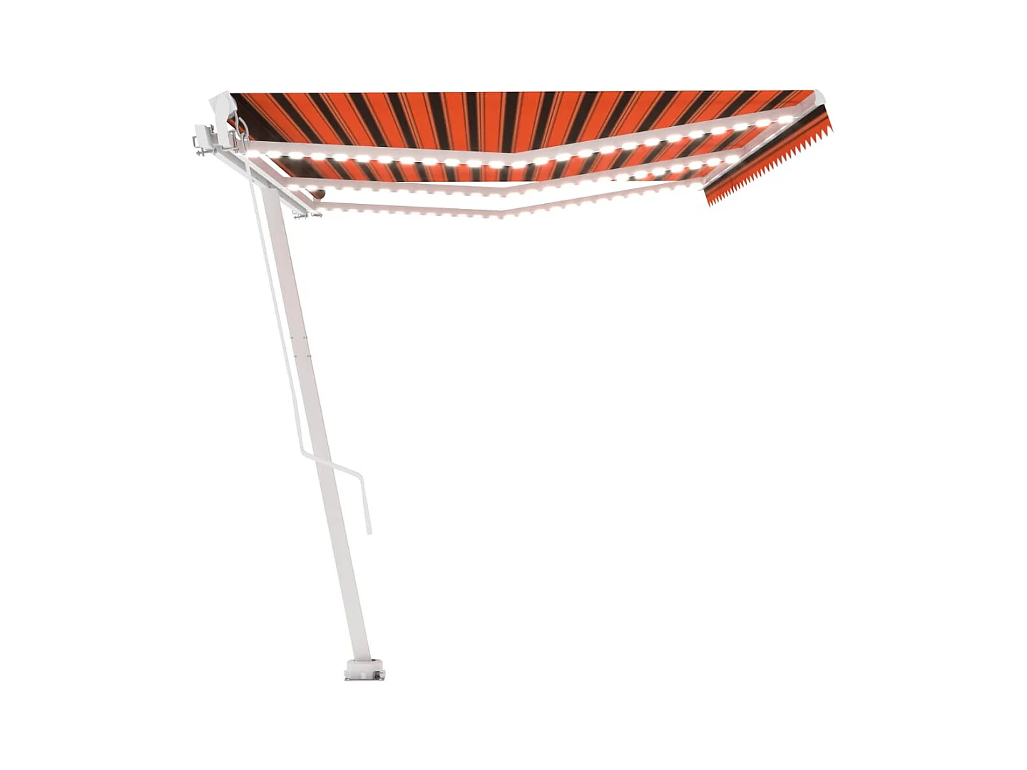 Auvent manuel rétractable avec LED 600x300 cm Orange et marron