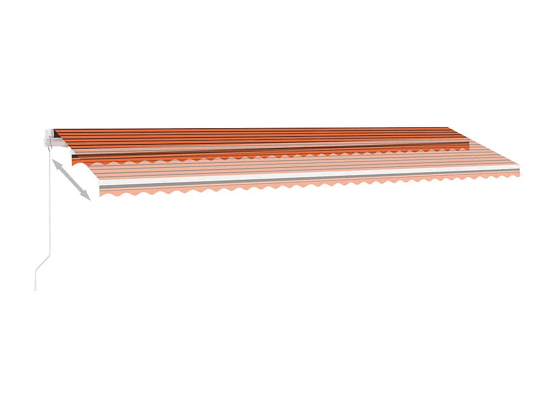 Markise Manuell Einziehbar mit LED 600x300 cm Orange Braun
