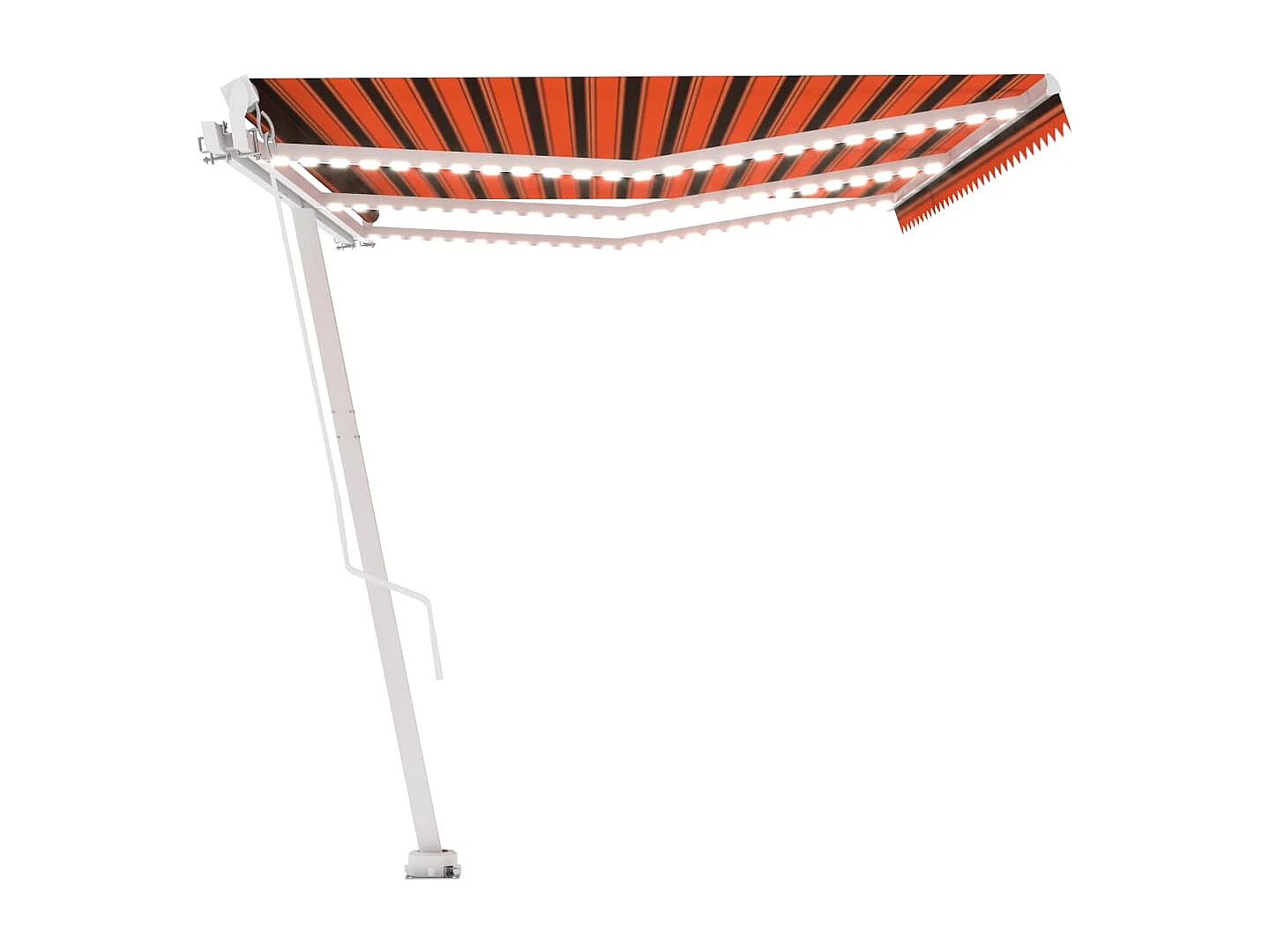 Markise Manuell Einziehbar mit LED 600x300 cm Orange Braun