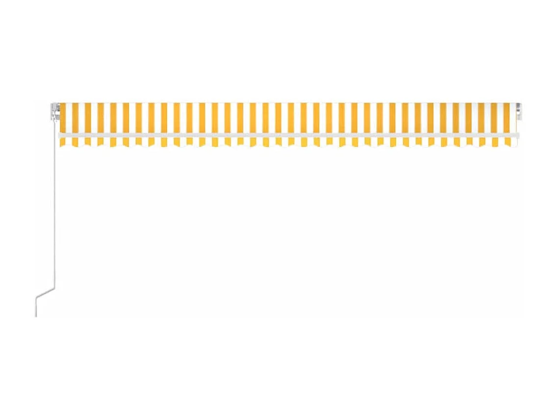Toldo Retrátil Manual com Iluminação LED em Amarelo e Branco - 600x350 cm