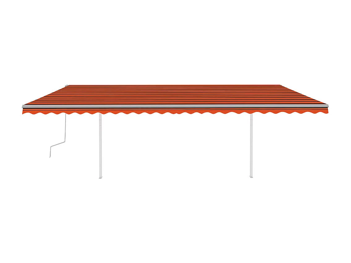 Toldo manual retráctil con luz LED naranja y marrón 6x3 m