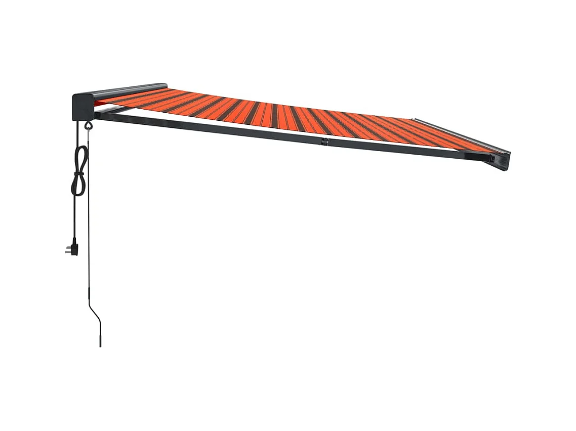 Markise Einziehbar Orange und Braun 45x3 m Stoff und Aluminium