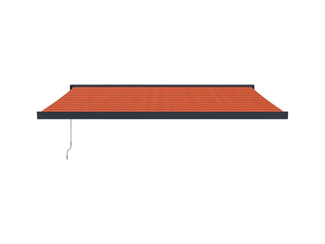 Toldo retráctil aluminio y tela naranja y marrón 45x3 m