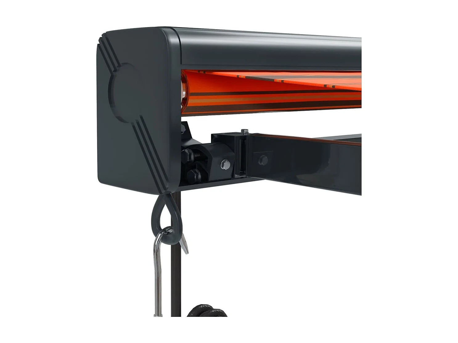 Toldo retráctil aluminio y tela naranja y marrón 45x3 m