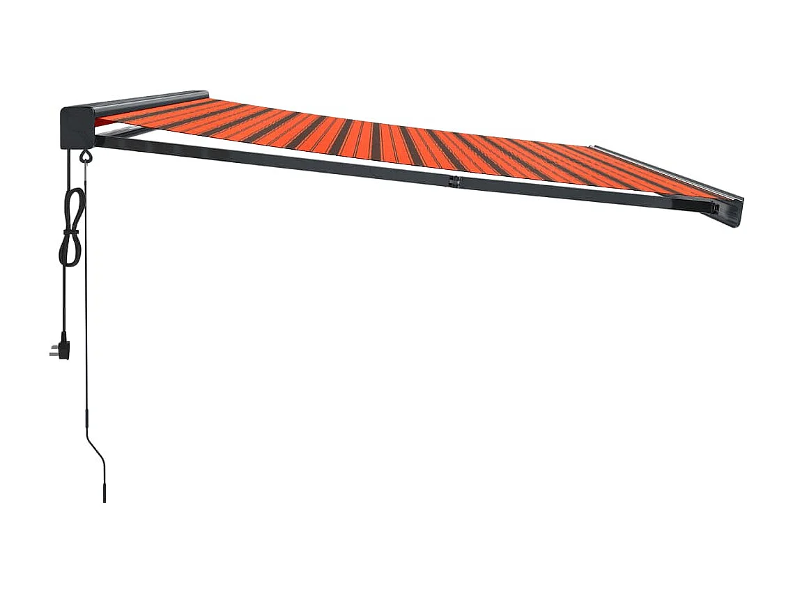 Auvent rétractable orange et marron 45x3 m tissu et aluminium