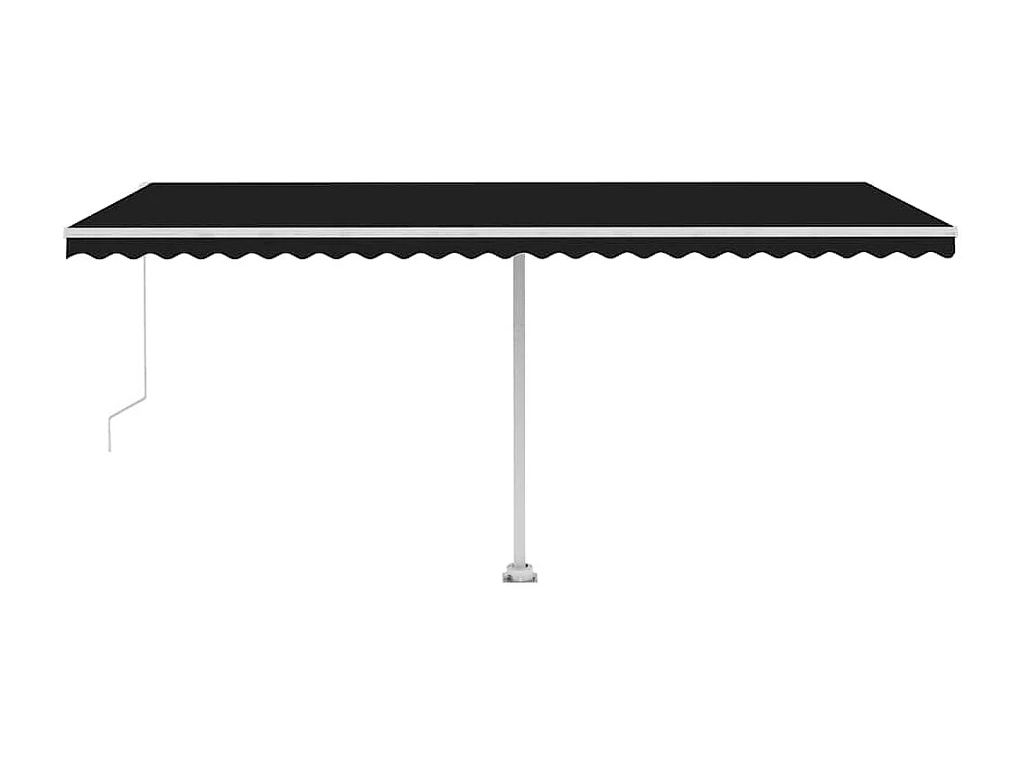 Toldo Retrátil Manual com Iluminação LED 500x300 cm em Antracite para Exterior