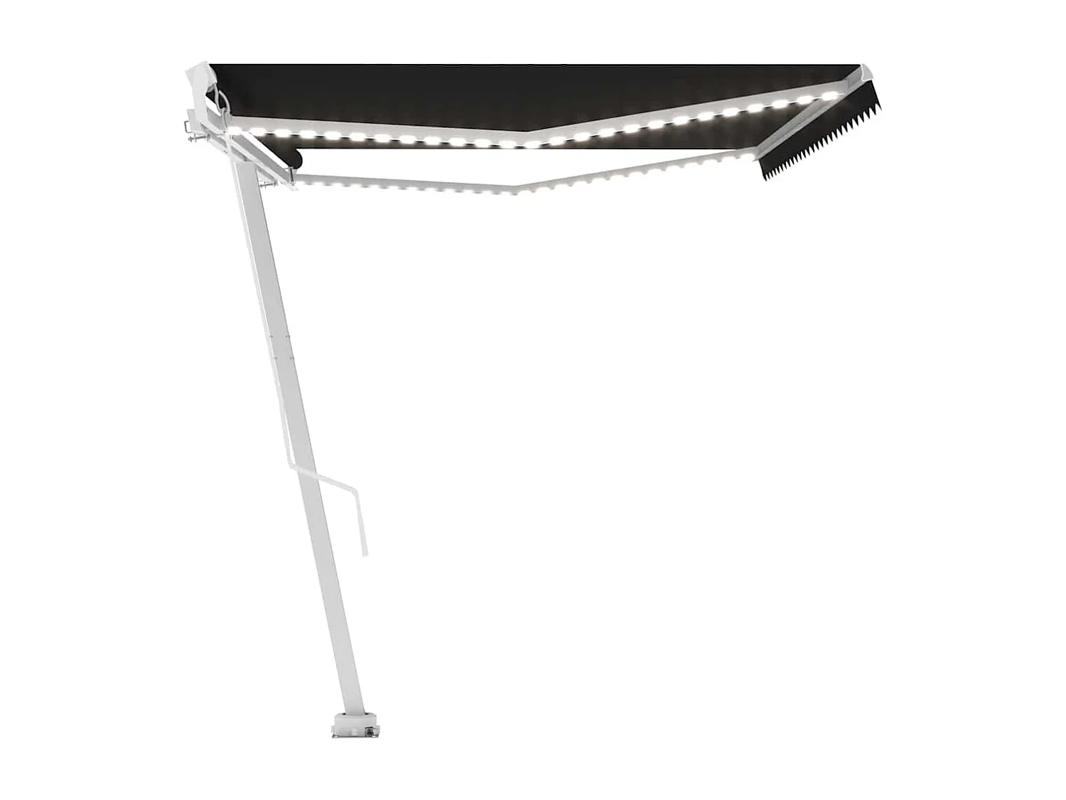 Toldo Retrátil Manual com Iluminação LED 500x300 cm em Antracite para Exterior