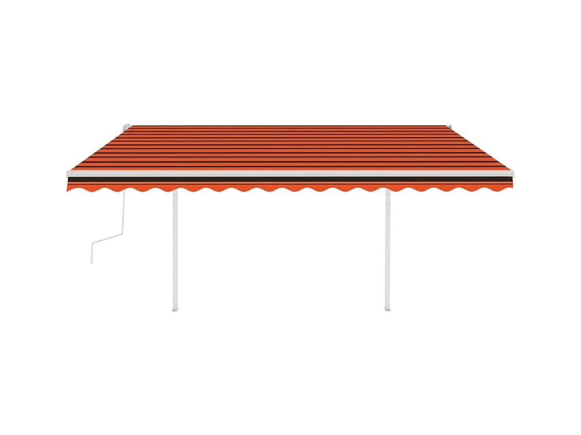 Markise Manuell Einziehbar mit LED 45x3 m Orange  Braun