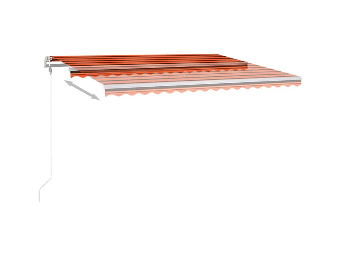 Markise Manuell Einziehbar mit LED 45x3 m Orange  Braun