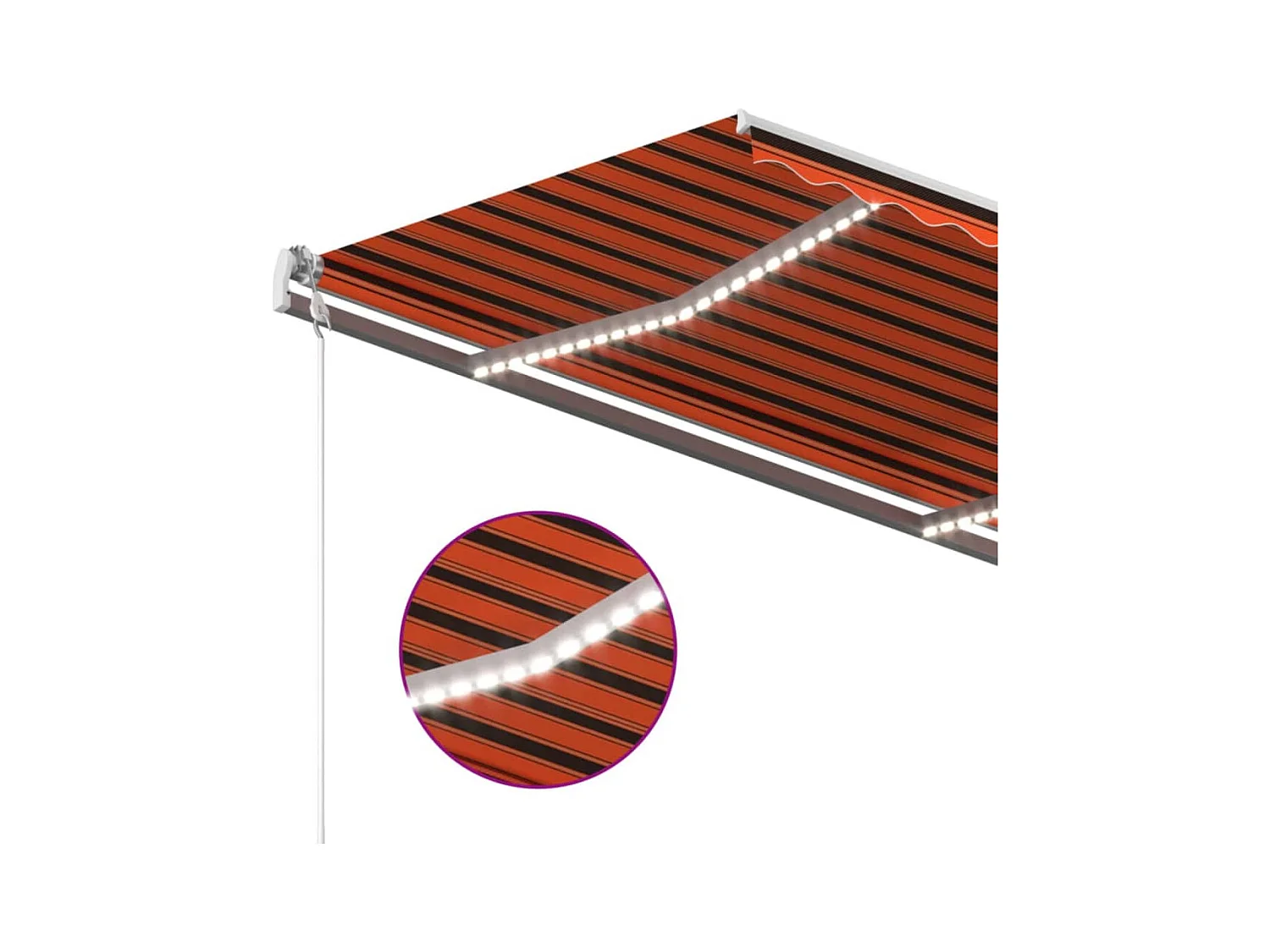 Markise Manuell Einziehbar mit LED 45x3 m Orange  Braun