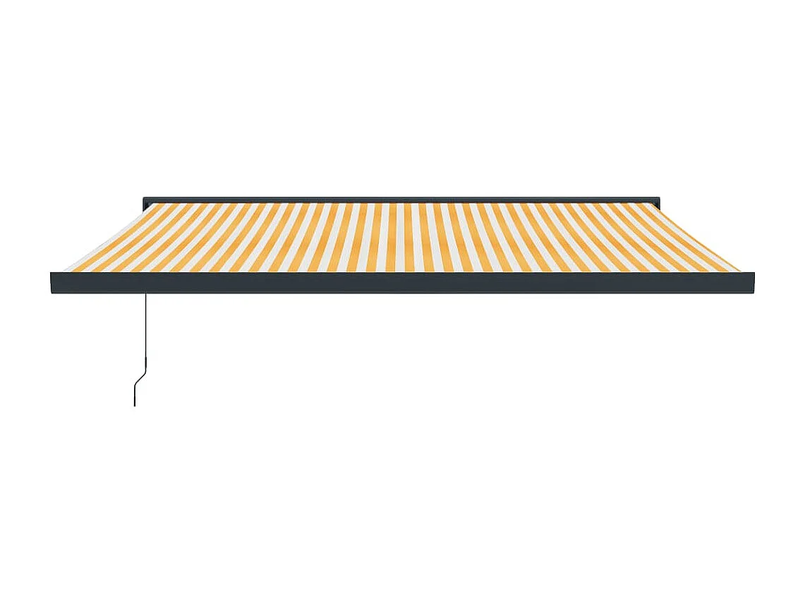 Auvent rétractable jaune et blanc 45x3 m tissu et aluminium