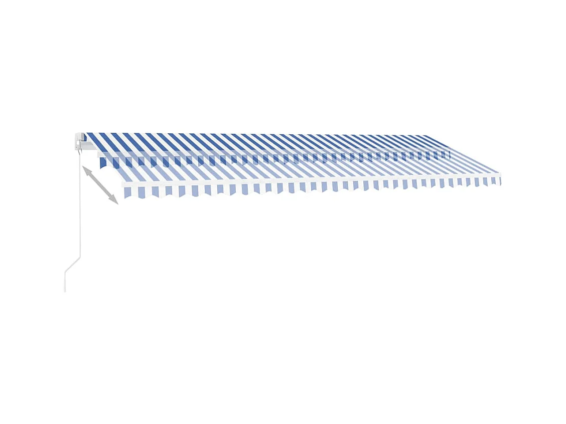 Markise Manuell Einziehbar mit LED 500x300 cm Blau Weiß