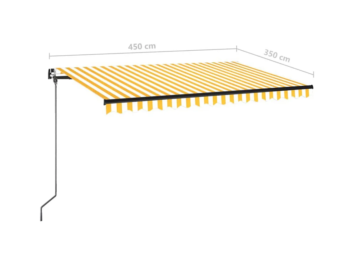 Markise Manuell Einziehbar 450x350 cm Gelb und Weiß