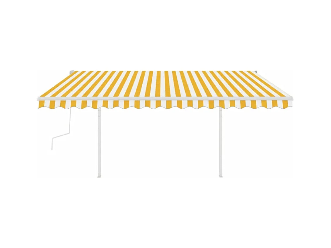 Auvent manuel rétractable avec LED 45x3 m Jaune et blanc