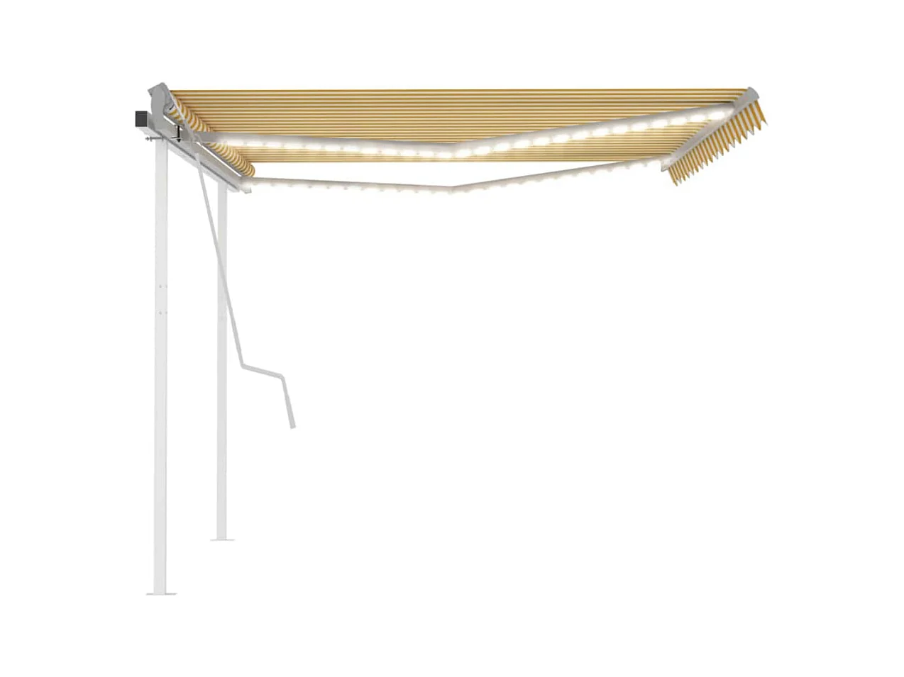 Auvent manuel rétractable avec LED 45x3 m Jaune et blanc