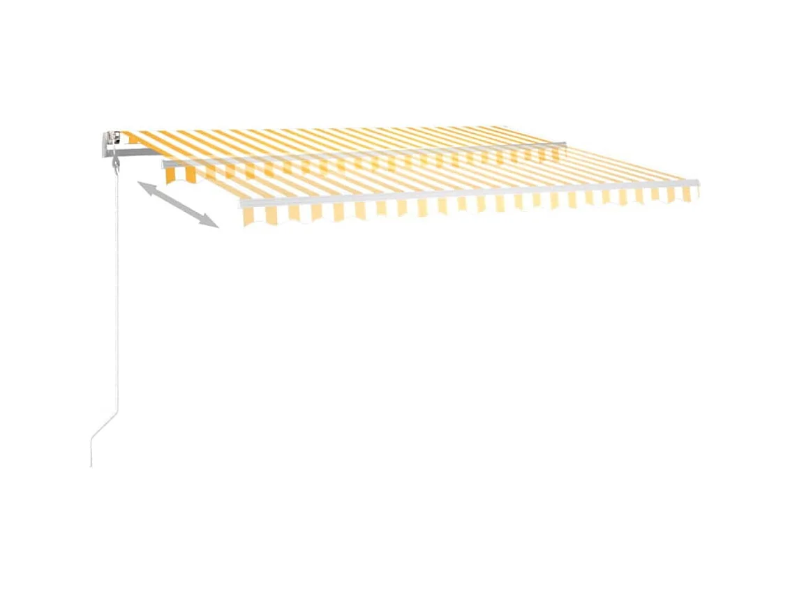 Auvent manuel rétractable avec LED 45x3 m Jaune et blanc