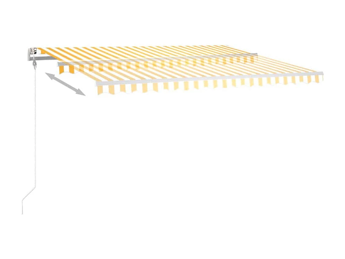 Markise Manuell Einziehbar mit LED 45x3 m Gelb  Weiß