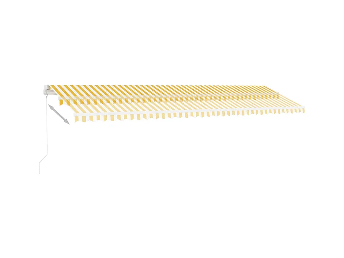Markise Manuell Einziehbar mit LED 600x300 cm Gelb Weiß